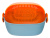 Дуршлаг с миской 2 в 1 овальный, пластиковый, 2.5 л, синий/оранжевый