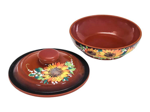 Жаровня малая "Славянская Керамика", Подсолнух, 1.4 л