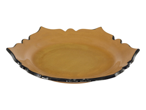 Тарелка солнышко "Риштанская керамика", коричневый, Ø 22 см