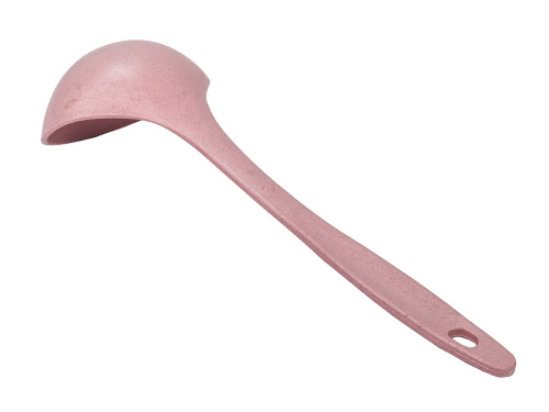 Половник на 100 мл из пищевого пластика, 27х9 см, розовый