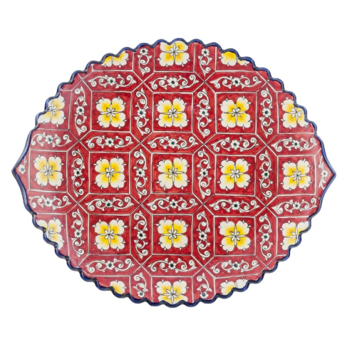 Блюдо Ляган овальный "Риштанская керамика", диаметр 41 см RS33_19