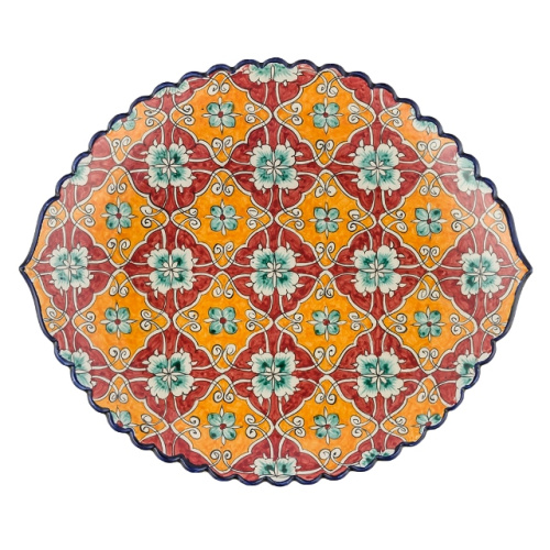 Блюдо Ляган овальный "Риштанская керамика", диаметр 41 см RS33_23