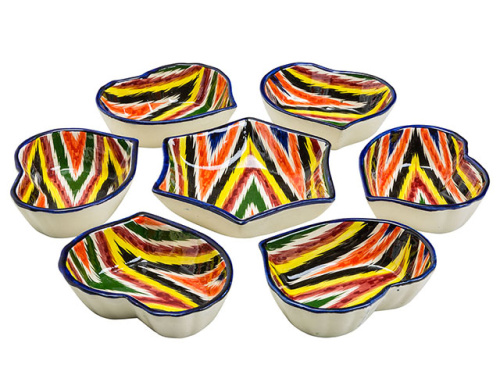 Набор салатников "Риштанская керамика", Атлас №2, 7 предметов