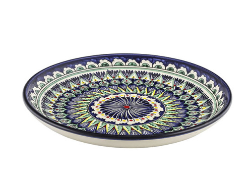 Блюдо Ляган "Риштанская керамика", Синяя мехроб, диаметр 28 см RSN023