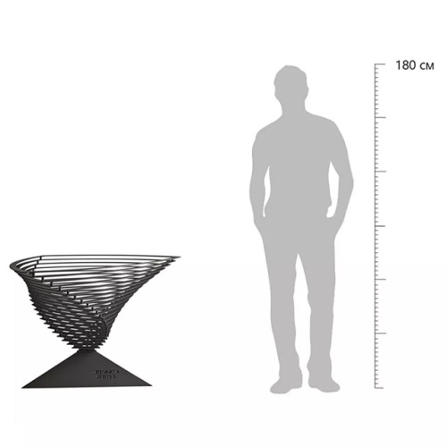 Костровая чаша,  Очаг - 7, спиральной формы из горизонтальных стальных ламелей, Russia Grill