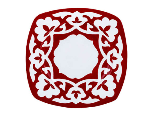 Тарелка квадрат Красная Пахта, Turon Porcelain, Ø 21.5 см