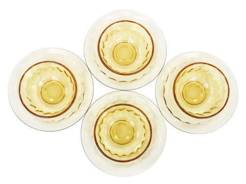 Набор стеклянной посуды: 4 салатника, 4 тарелки, Plover