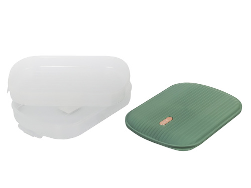 Контейнер с крышкой для хранения и заморозки продуктов на 2 секции, 32х22х9 см, зеленый