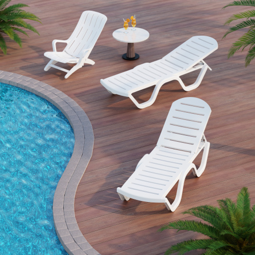 Шезлонг "Солярис" (белый), М8861 Альтернатива