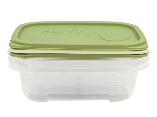 Набор из 3-х пищевых контейнеров с крышкой по 1 л, прямоугольные, Plover