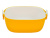 Дуршлаг с миской 2 в 1 овальный, пластиковый, 2.5 л, желтый/белый