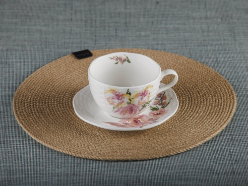 Чайная пара Flowers Line: чашка, блюдце PLOVER, 280 мл