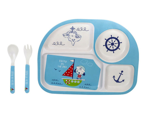 Набор детской бамбуковой посуды для кормления "Лодочка", 3 предмета
