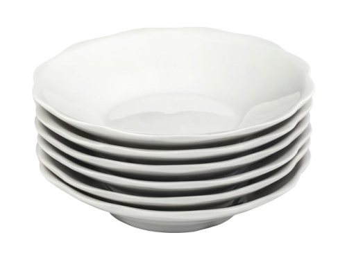 Набор тарелок 6 штук "Turon porcelain", рефленый край, Ø 13 см