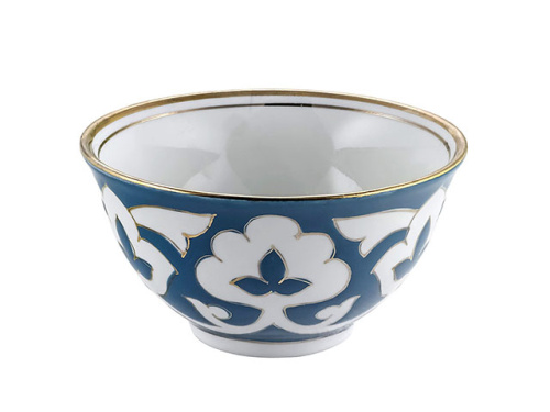 Пиала Бирюзовая Пахта, Turon Porcelain, с золотом, Ø 11 см