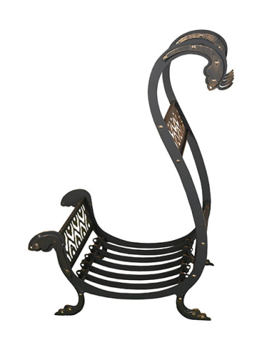 Набор каминный с приборами Лебедь с дровницей