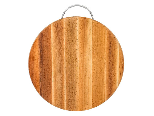 Доска разделочная бук 30см круглая с металлической ручкой, Традиция 