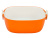 Дуршлаг с миской 2 в 1 овальный, пластиковый, 2.5 л, оранжевый/белый