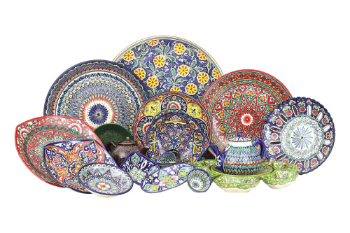 Блюдо Ляган "Риштанская керамика", Бабочка, диаметр 41 см LAG004_1