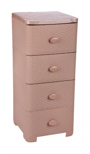 Комод "Плетенка" 4 секции, Альтернатива М2434, какао