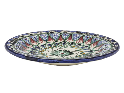 Тарелка "Риштан" плоская цветная, диаметр 17 см