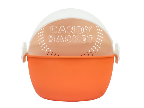 Дуршлаг с миской 2 в 1 круглый, пластиковый, 2 л, оранжевый/белый