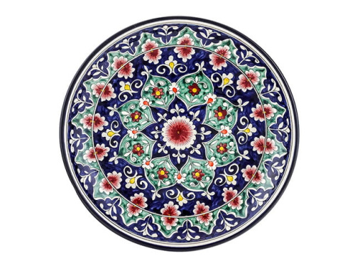 Блюдо Ляган "Риштанская керамика", Коракалам, диаметр 28 см RSN024