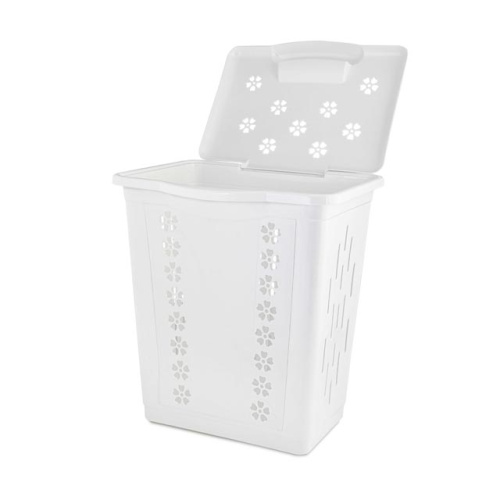 Корзина с крышкой для белья Альтернатива М8342 (белый), 60л