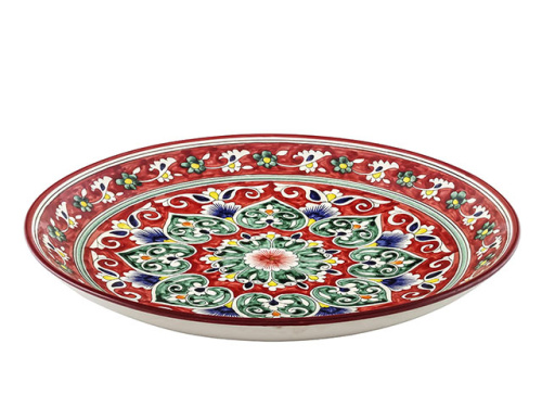 Блюдо Ляган "Риштанская керамика", Коракалам, диаметр 32 см RSN040