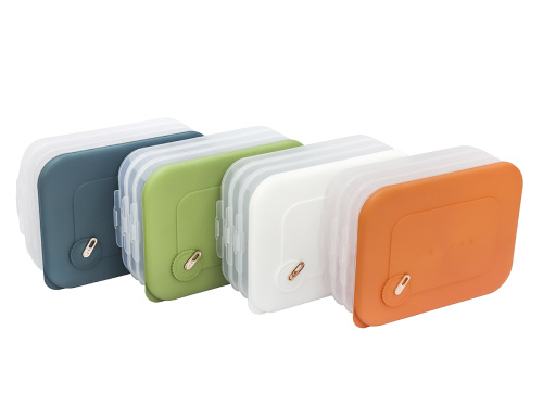 Контейнер с крышкой для хранения и заморозки продуктов на 3 секции, 30х23х11 см, синий