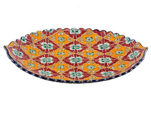 Блюдо Ляган овальный "Риштанская керамика", диаметр 41 см RS33_23