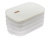 Контейнер с крышкой для хранения и заморозки продуктов на 4 секции, 32х22х16 см, белый 