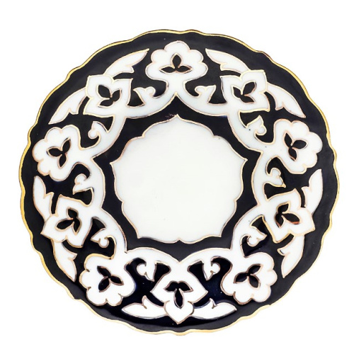 Тарелка рифленая Пахта, Turon Porcelain, с золотом, Ø 16 см